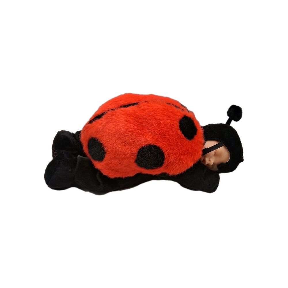 Vintage 1997 Anne Geddes Ladybug Baby Doll 12 Inch Sleeping Plush Stuffed Animal